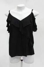 Blusa nice club feminina preta com Babado