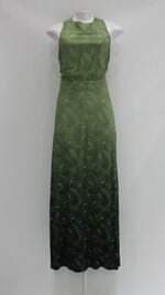 Vestido murau feminino verde estampado com Faixa na Cintura