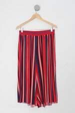 Calça de tecido hering feminino listrado com Fenda