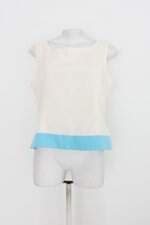 Regata feminina off-white/ azul 