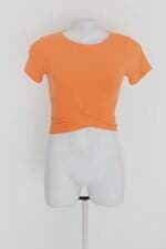 Blusa cropped groovy feminina laranja