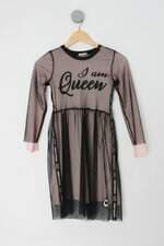 Vestido Infantil petit cherie preto com tule 