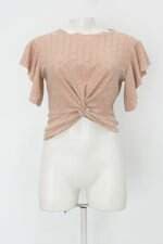 Blusa cropped feminina marrom