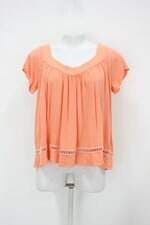 Blusa hit feminina laranja com Recortes e Renda