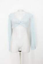 cropped de tricot feminino azul