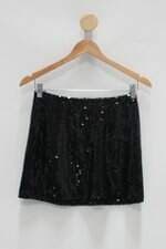 Saia top rock feminina preta com Cós com elástico e Forro