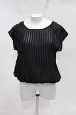 Blusa chifon feminina preta com Transparência