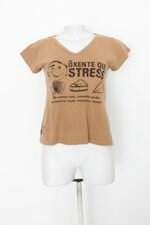 Blusa feminina marrom estampada 