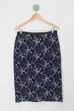 Saia enjoy feminina azul com Bordado e Meio forro