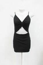 Vestido youcom feminino preto com Recorte