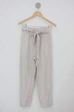 Calça de tecido walmart feminina cinza com Faixa na Cintura