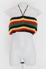 Top cropped feminino colorido com Bojo