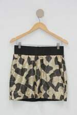 Saia fill sete feminina estampada com Recortes