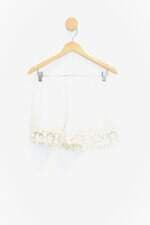 Shorts zara feminino off-white com Renda e Forro