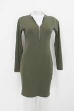 Vestido canelado feminino verde