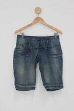 Bermuda jeans feminina azul