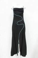 Vestido ginger feminino preto com Fenda
