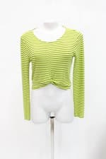 Blusa riachuelo feminina verde listrada manga longa 