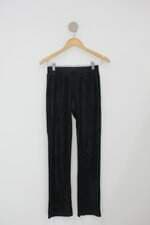 Calça de tecido feminina preta com Cós com elástico