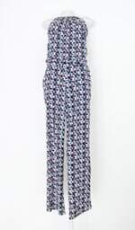 Macacão feminino azul estampado com Recortes