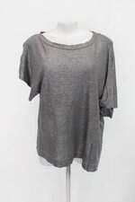 Blusa huis clos feminina cinza com Recortes