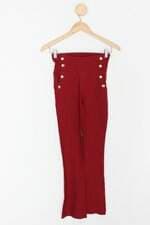 Calça de tecido feminina vermelha