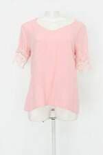 Blusa realist feminina rosa com Renda