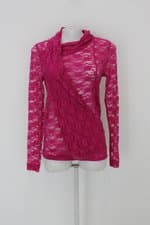 Blusa marisa feminina rosa com Transparência 