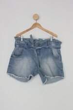 Shorts marileti feminino azul com Faixa na Cintura