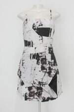 Vestido esley feminino estampado com Sobreposição e Forro