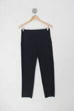 Calça de tecido feminina azul marinho