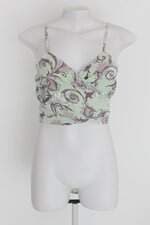 Regata cxropped  feminina verde  estampada com Forro