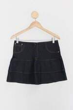 Saia maissa feminina azul com Sobreposição