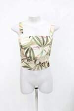 Regata cropped handbook feminina estampada com Recortes
