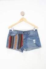Shorts handbook feminino azul com Bordado