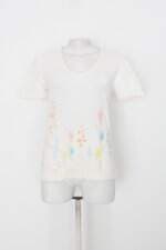 Blusa scene feminina branca estampada