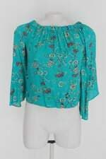 Blusa feminina verde estampada