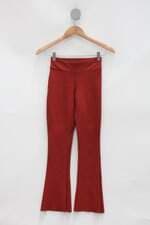 Calça de tecido feminina laranja terracota