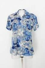 Camisa canarium feminina azul paisley 