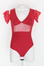 Body feminino vermelho com Renda