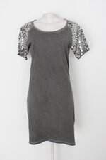 Vestido only feminino cinza com Recortes
