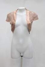 Bolero feminino bege com Renda