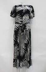 Vestido feminino estampado com Faixa na Cintura