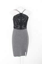Vestido feminino estampado com Recortes