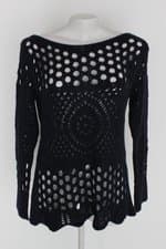 Blusa feminina azul com Bordado e Transparência