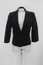 Blazer rabusch feminino preto estampado com Ombreira