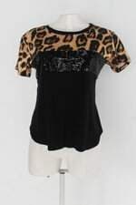Blusa feminina estampada com Paetê