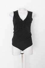 Body feminino preto com Aplique