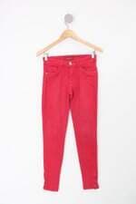 Calça de sarja feminina rosa
