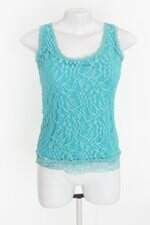 Regata feminina azul com Renda